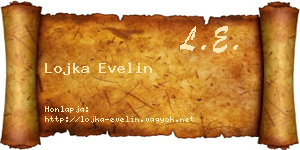 Lojka Evelin névjegykártya